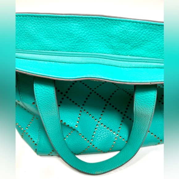 Just Fab TOTE Turquoise Greenish HandBag - Picture 5 of 8